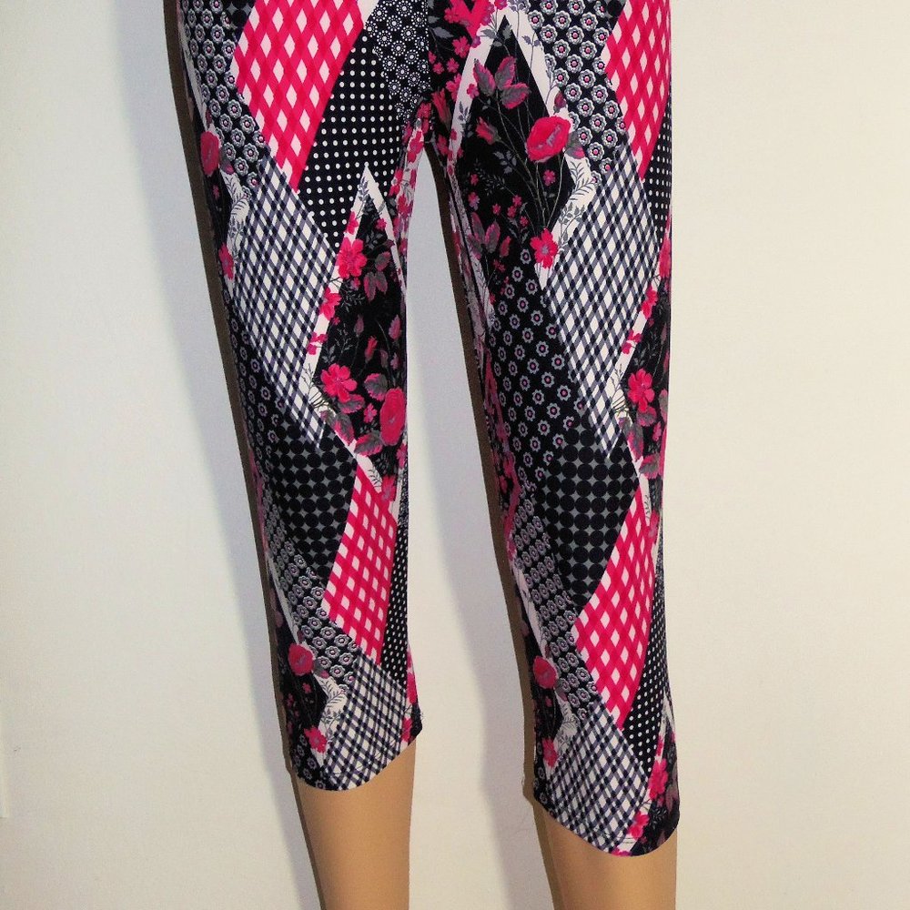 New Mix PINK & BLACK Brushed Fiber Capri Leggings